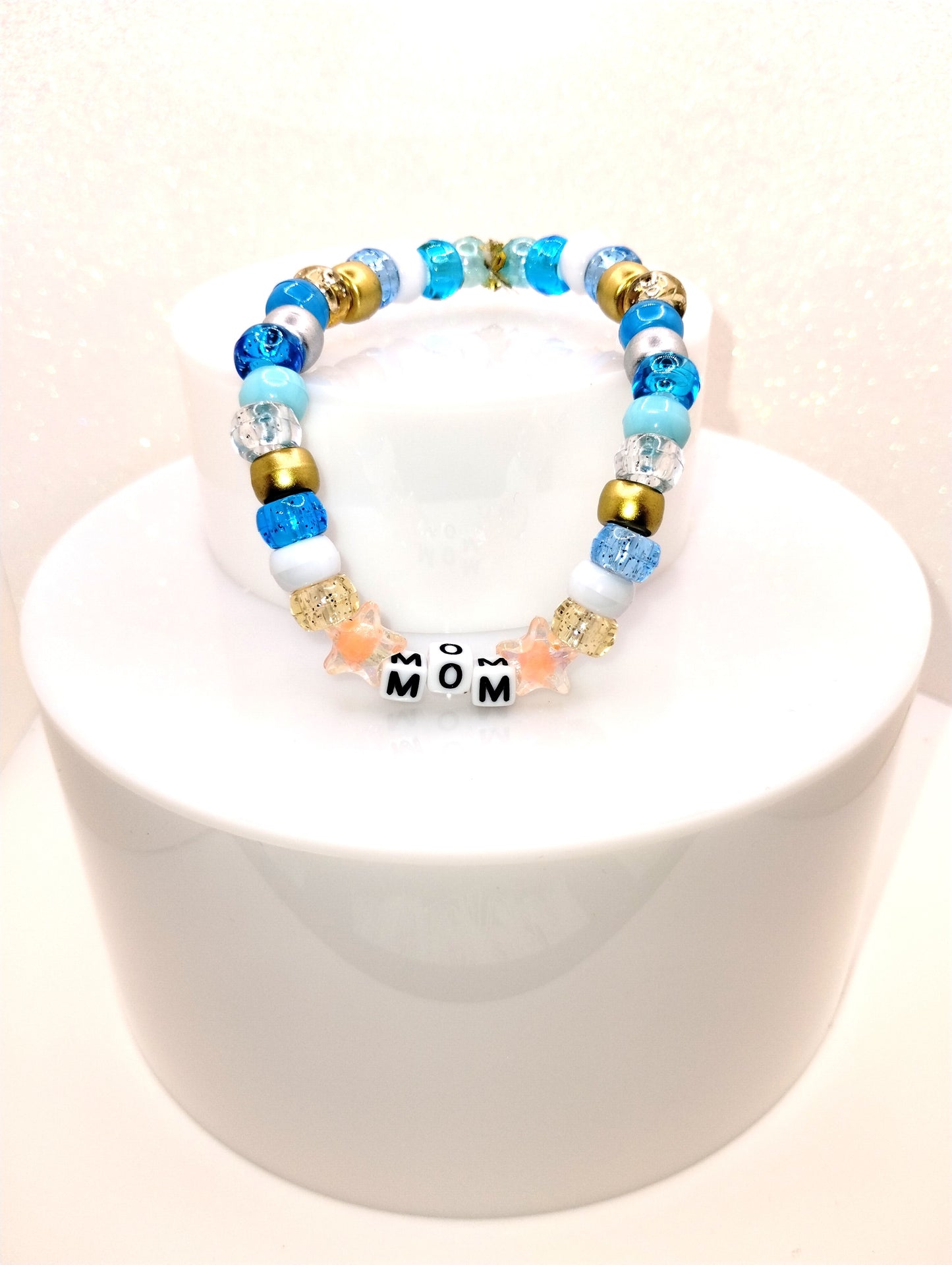 MOM Bracelet w/Coral Star