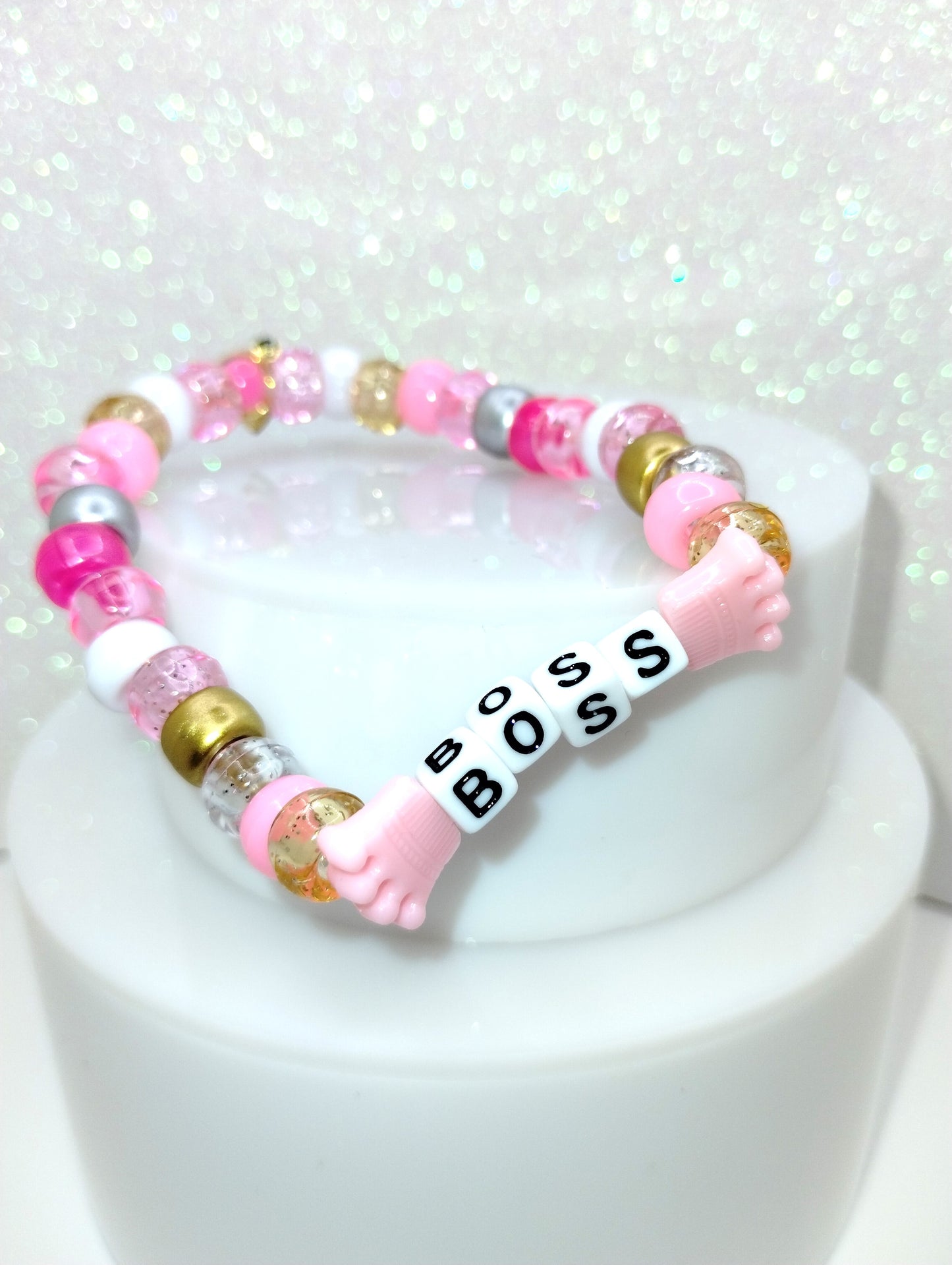 BOSS Bracelet w/Soft Pink Crown
