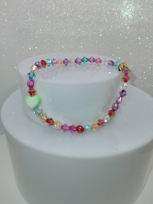 Lime Green Heart Bracelet