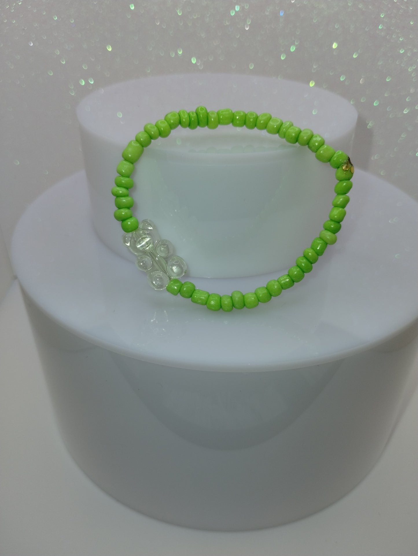 Micro Bead Bracelet w/teddy bear charm