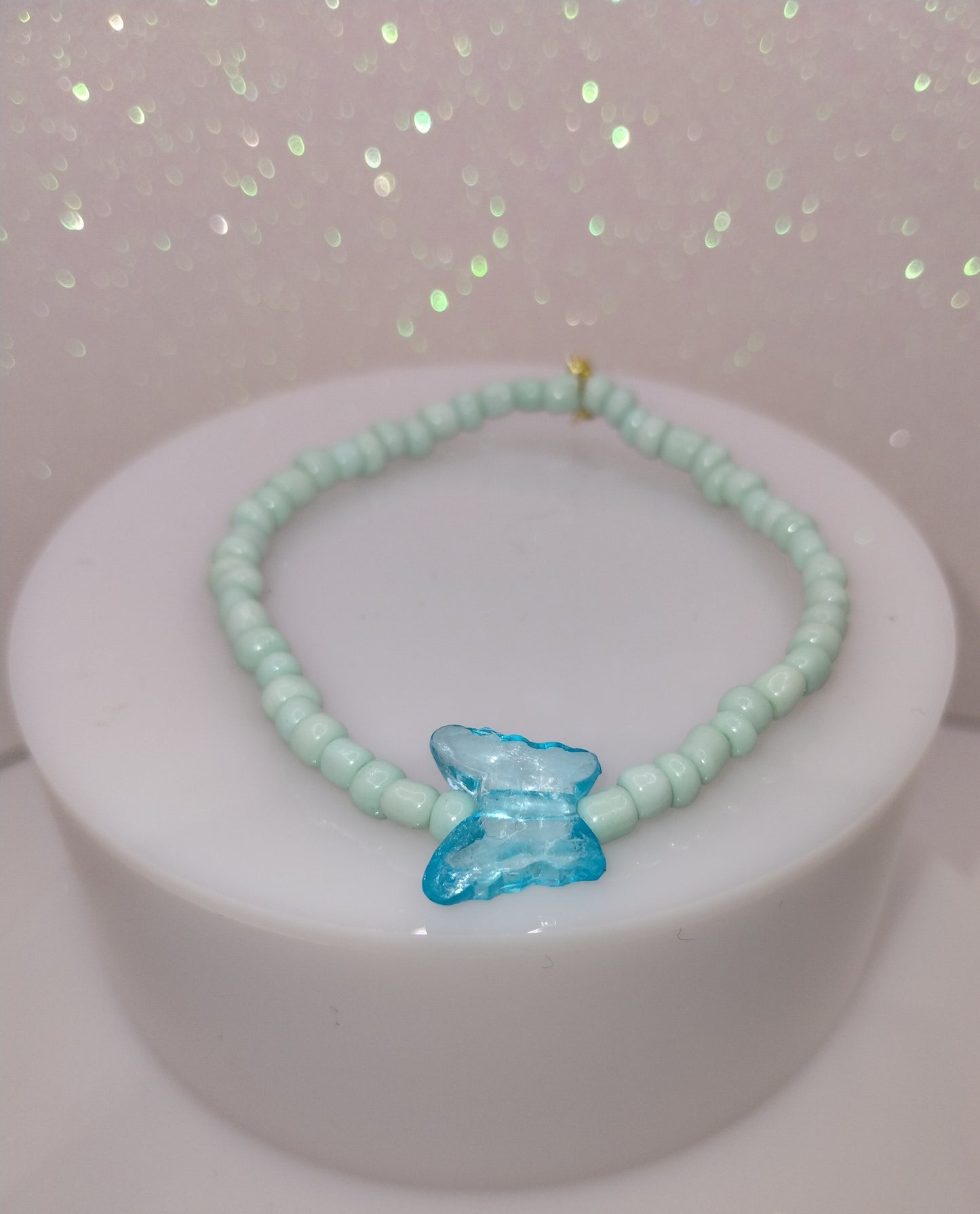 Micro Bead Bracelet w/butterfly charm