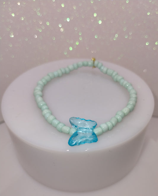 Micro Bead Bracelet w/butterfly charm