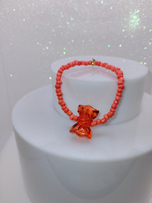 Micro Bead Bracelet w/Bow Charm