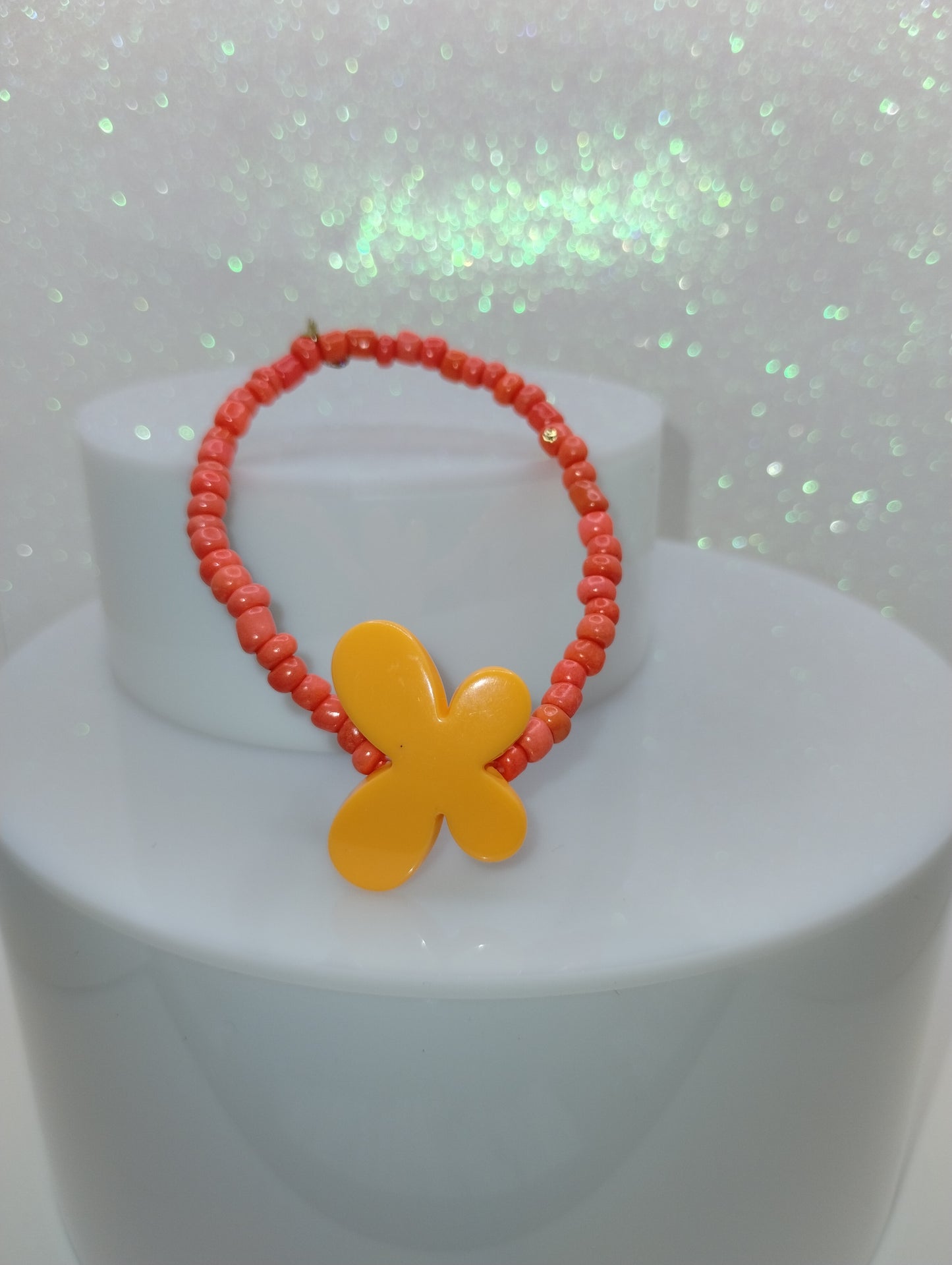 Micro Bead Bracelet w/Butterfly Charm