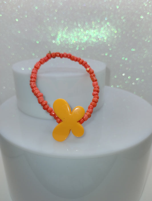 Micro Bead Bracelet w/Butterfly Charm
