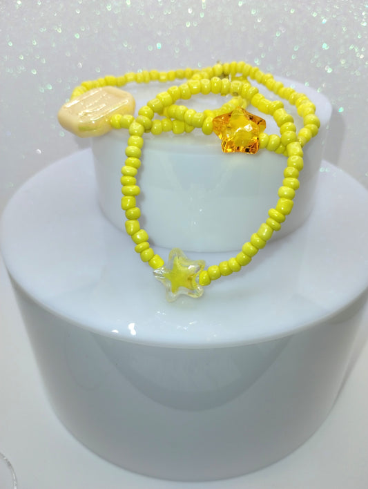Micro Bead Bracelet w/Yellow Star Charm
